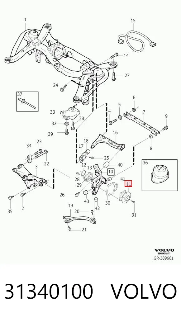 Cubo traseiro 31340100 Volvo
