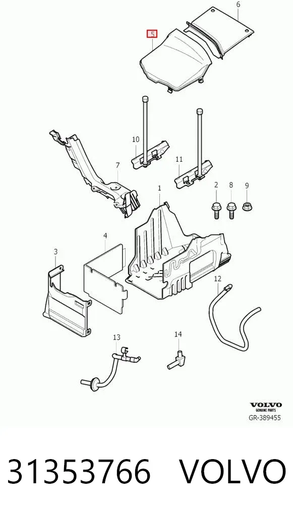 Tampa de bateria recarregável (PILHA) 31353766 Volvo