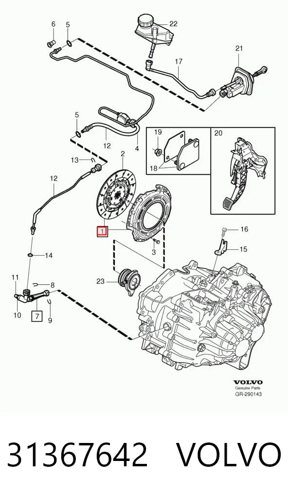 Kit de embraiagem (3 peças) 31367642 Volvo