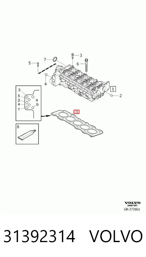 Vedante de cabeça de motor (CBC) 31392314 Volvo