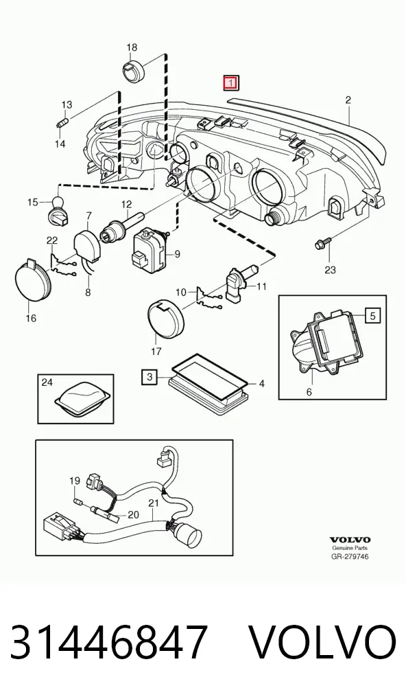 Luz direita 31446847 Volvo