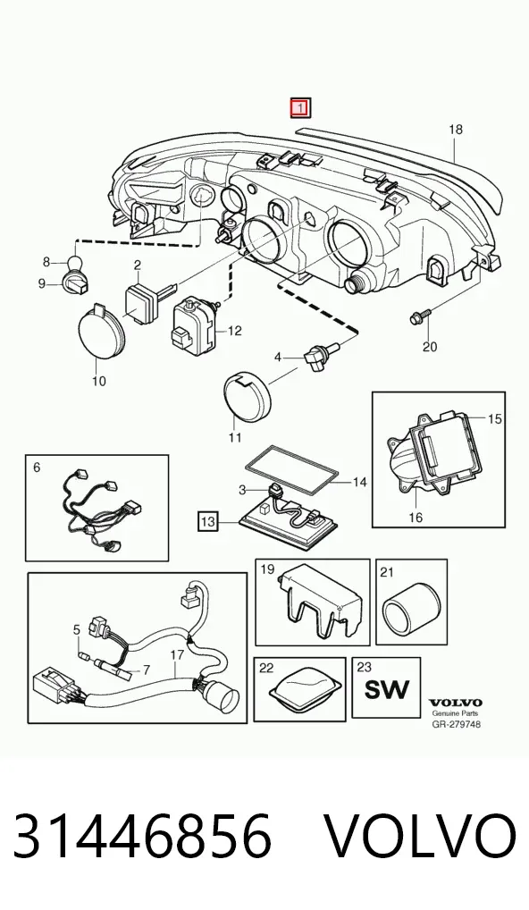 Luz esquerda 31446856 Volvo