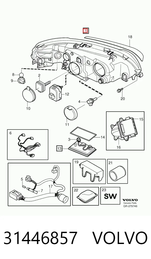 Luz direita 31446857 Volvo