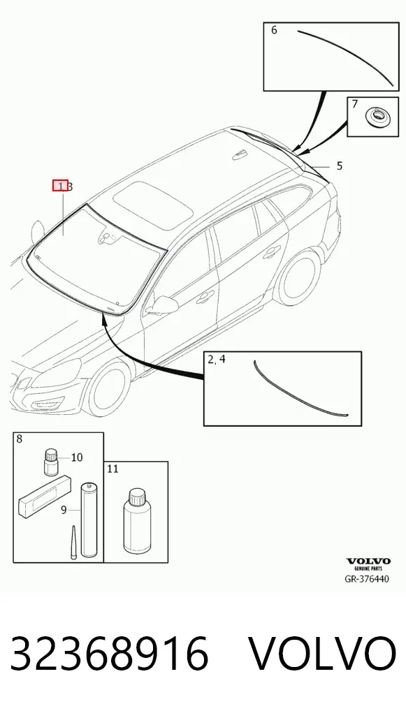 Pára-brisas 32368916 Volvo