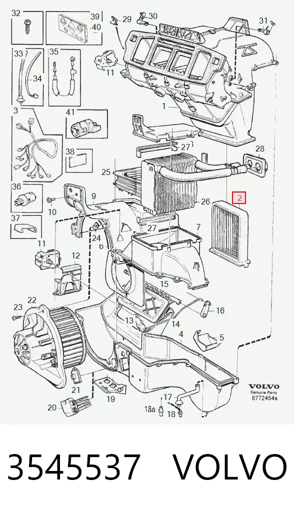 Radiador de forno (de aquecedor) 3545537 Volvo