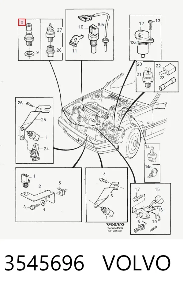 Sensor de pressão de óleo 3545696 Volvo