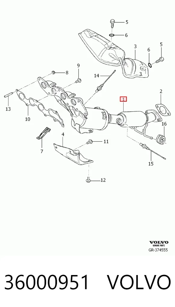 Convertidor - catalisador 36000951 Volvo