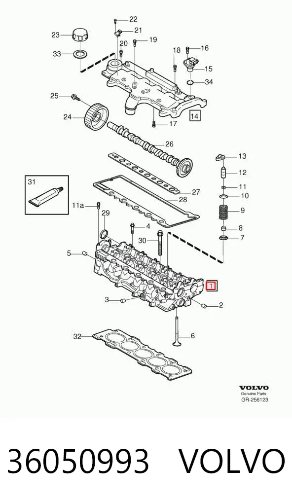 Cabeça de motor (CBC) 36050993 Volvo