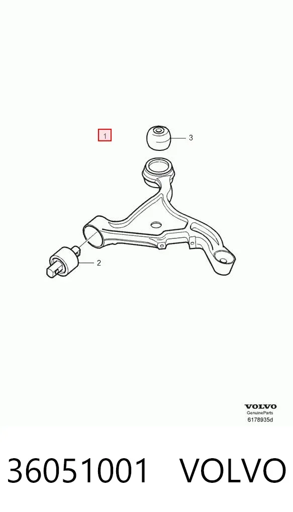 Braço oscilante inferior direito de suspensão dianteira 36051001 Volvo