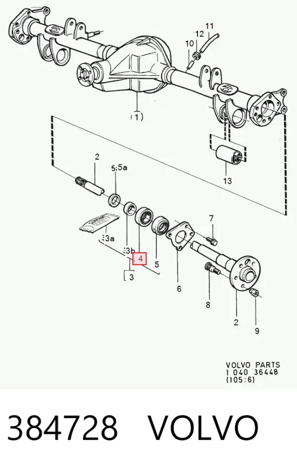 Rolamento de cubo traseiro 384728 Volvo
