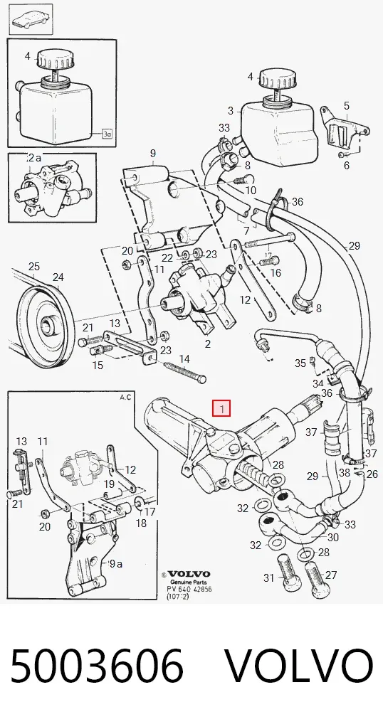 Cremalheira da direção 5003606 Volvo