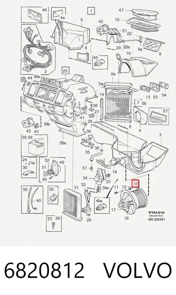 Motor de ventilador de forno (de aquecedor de salão) 6820812 Volvo