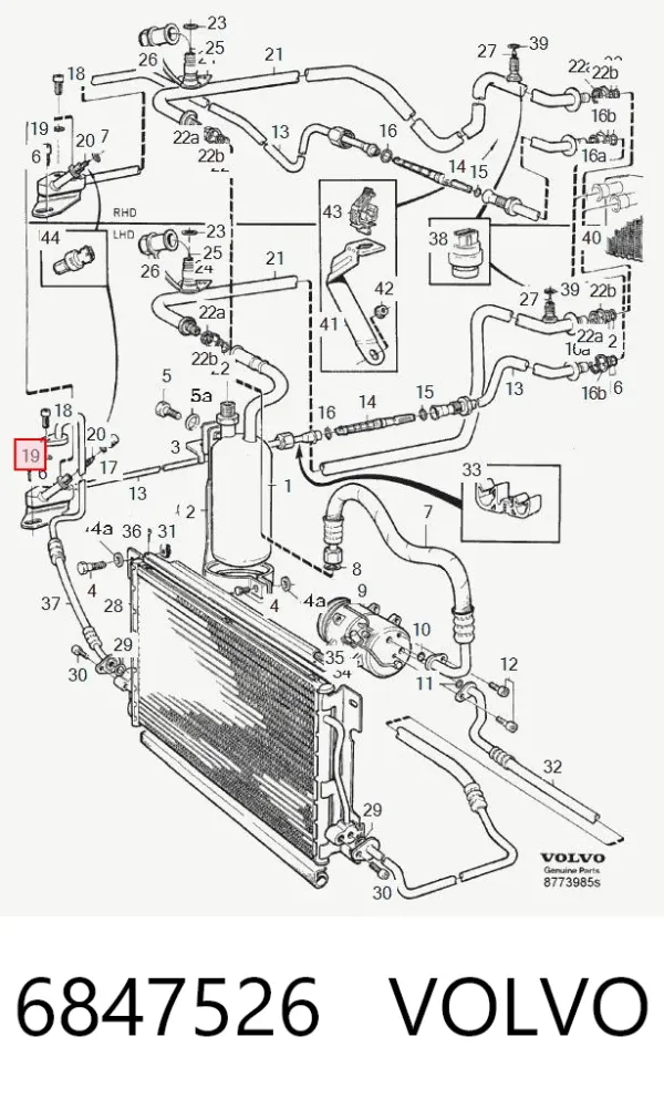 Anel de vedação da guia de sonda do nível de óleo de motor 6847526 Volvo