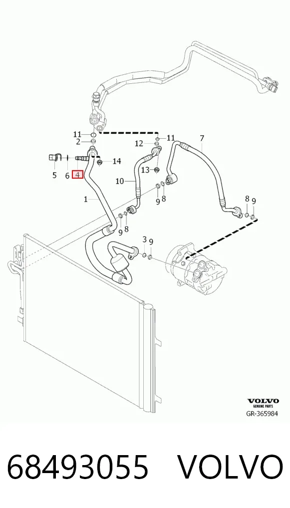 Válvula do compressor de aparelho de ar condicionado 68493055 Volvo