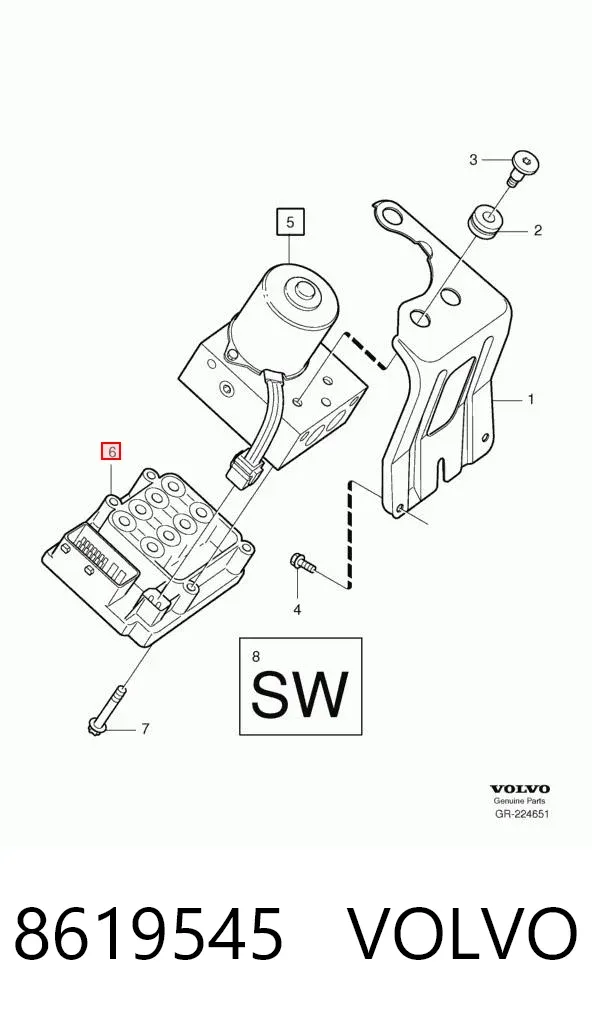 Unidade hidráulico de controlo ABS Volvo S60 I