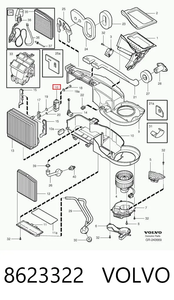 Válvula TRV de aparelho de ar condicionado 8623322 Volvo