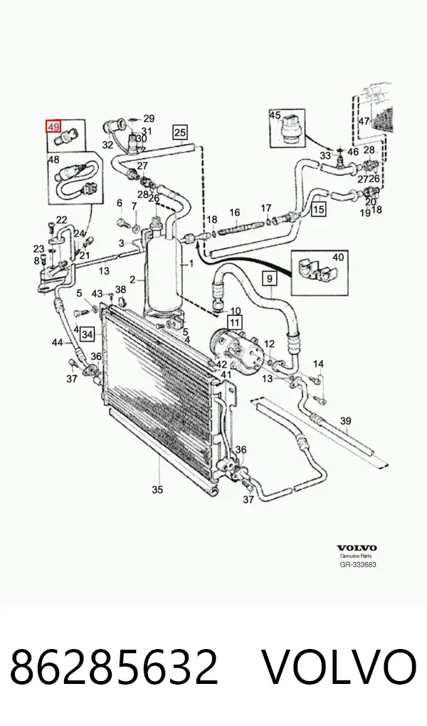 Sensor de pressão absoluta de aparelho de ar condicionado 86285632 Volvo