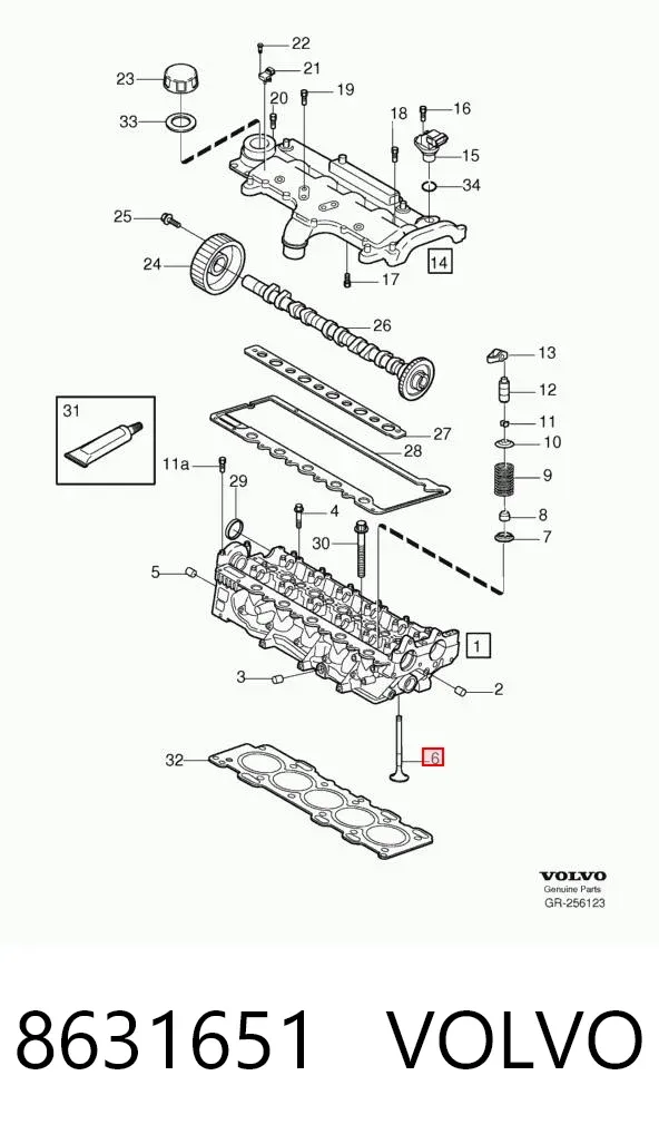 Válvula de escape 8631651 Volvo
