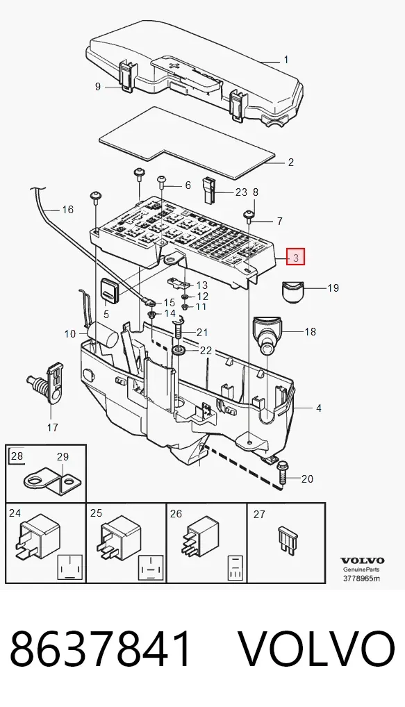 Unidade de dispositivos de segurança 8637841 Volvo