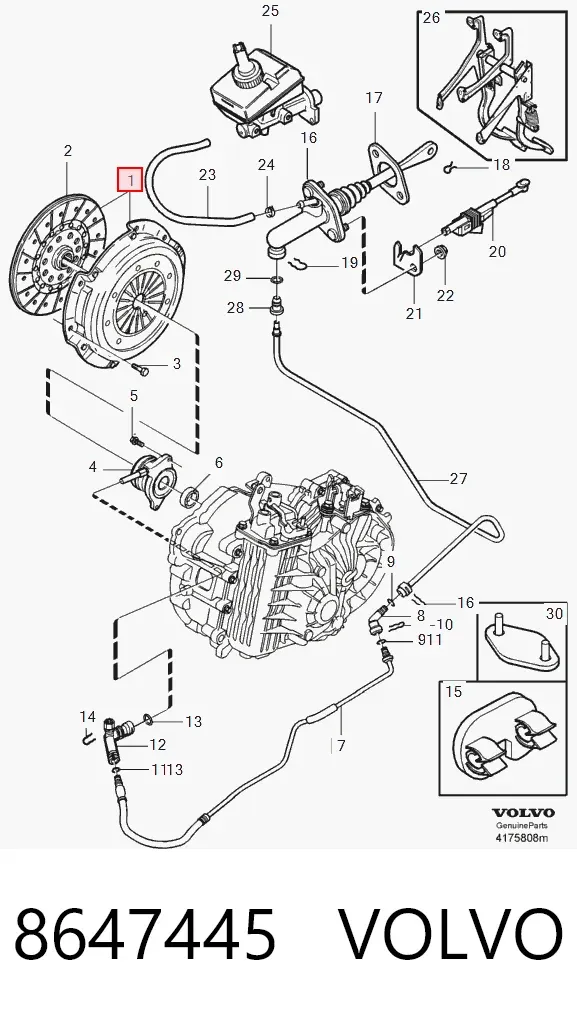 Kit de embraiagem (3 peças) 8647445 Volvo