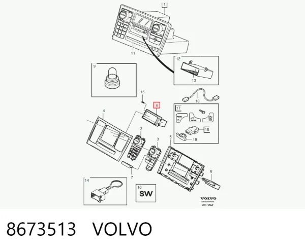 Mostrador multifuncional 8673513 Volvo
