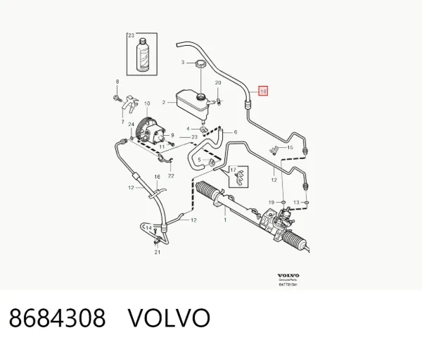 Cremalheira da direção 8684308 Volvo