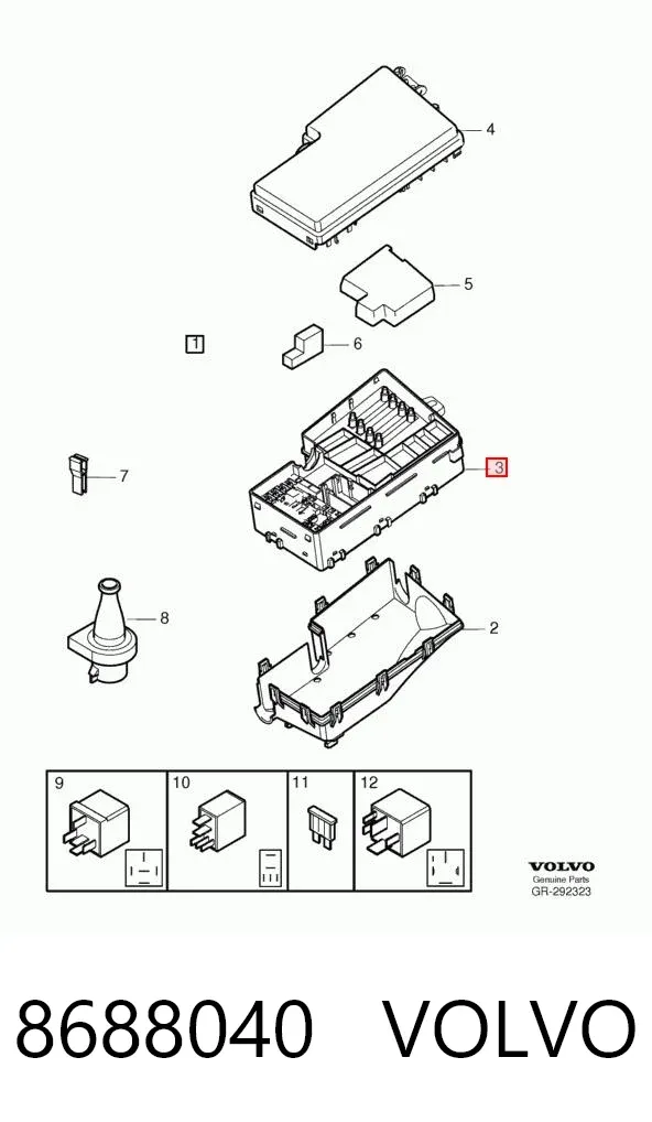 Unidade de dispositivos de segurança Volvo V50 MW