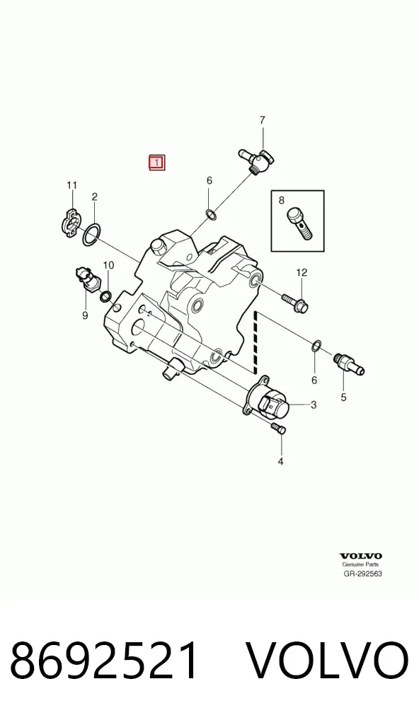 Bomba de combustível de pressão alta 8692521 Volvo
