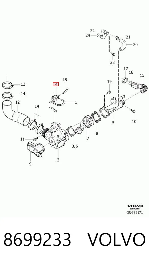 Convertidor de pressão (solenoide) de supercompressão 8699233 Volvo
