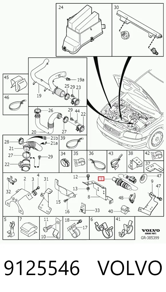 Sonda lambda, sensor de oxigênio depois de catalisador 9125546 Volvo
