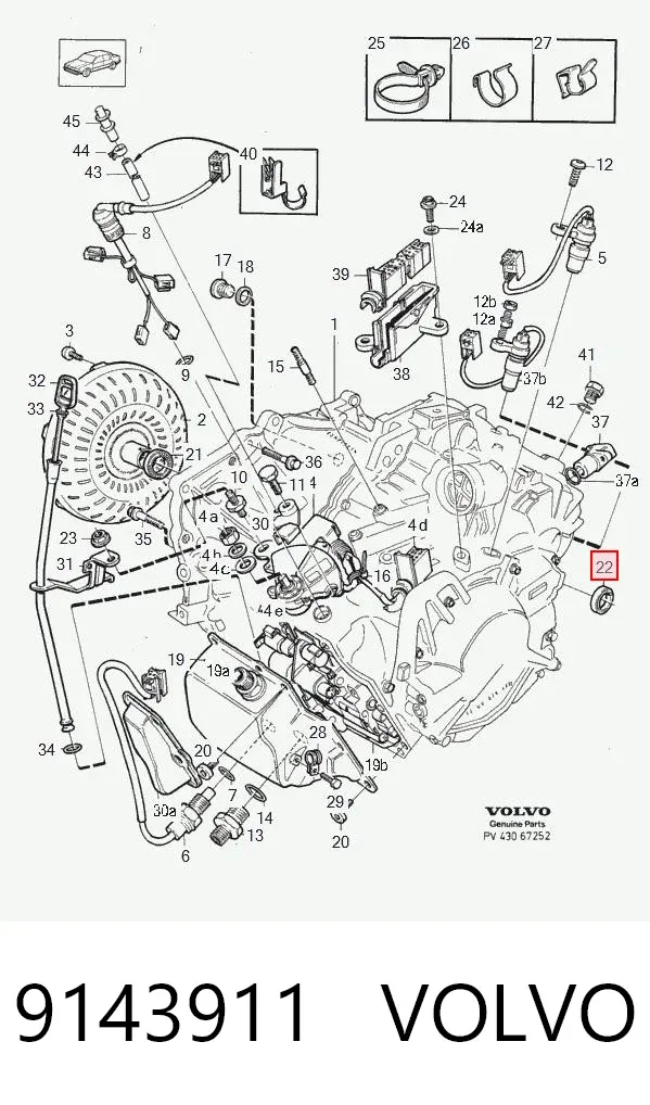Bucim da Caixa Automática de Mudança (de árvore de saída/secundária) 9143911 Volvo