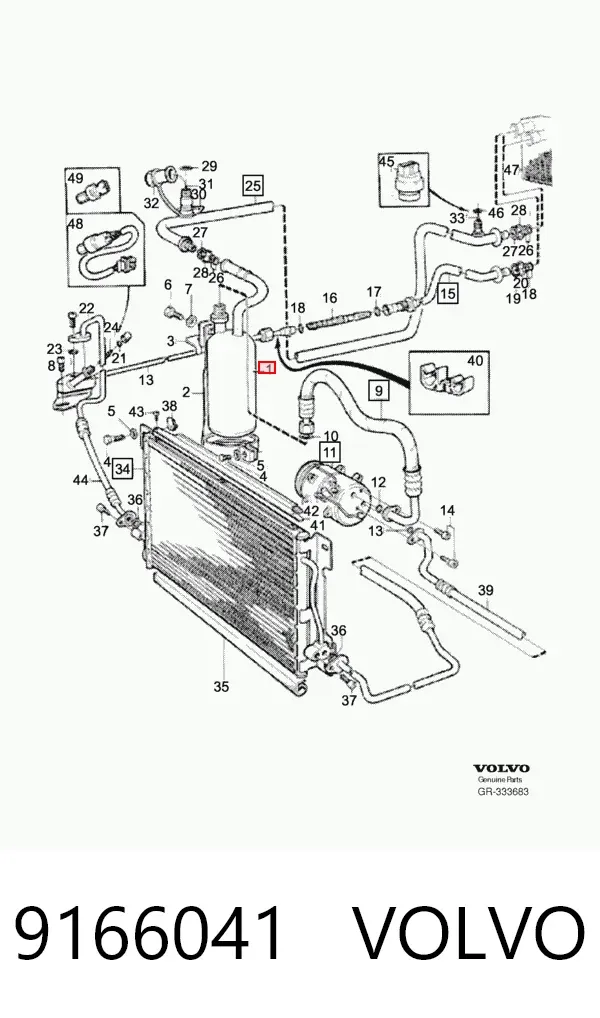 Tanque de recepção do secador de aparelho de ar condicionado 9166041 Volvo