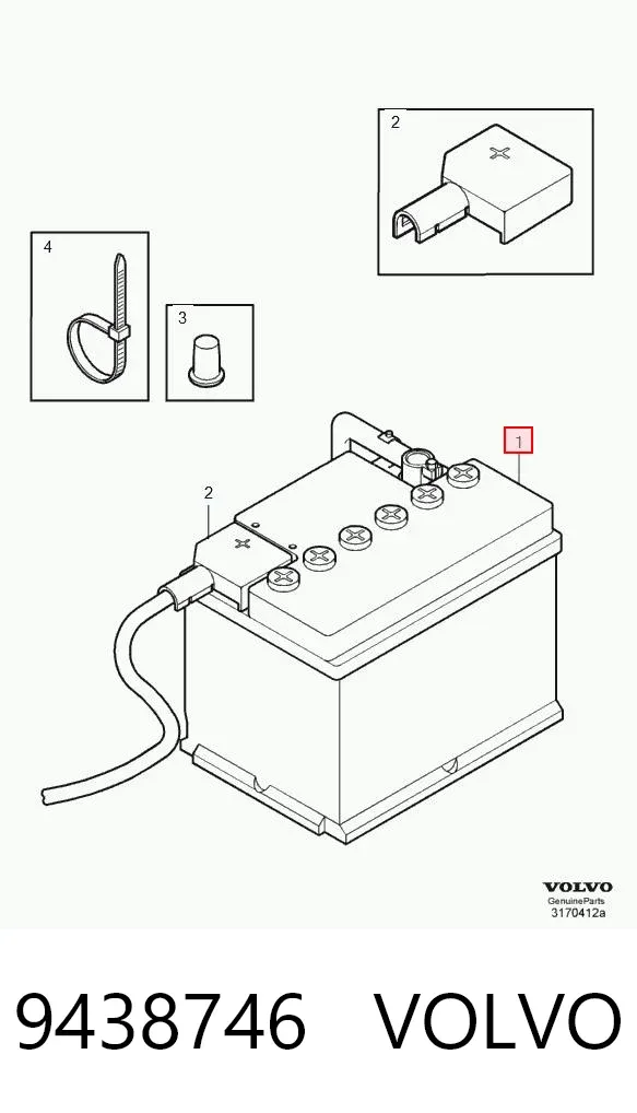 Bateria recarregável (PILHA) 9438746 Volvo