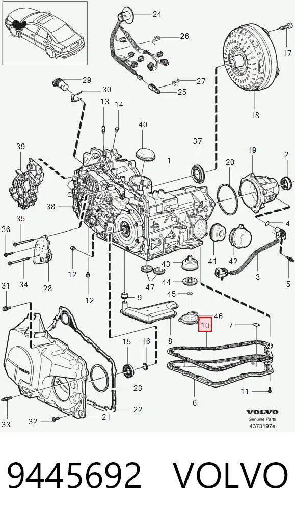 Vedante de panela da Caixa Automática de Mudança/Caixa Mecânica de Mudança Volvo XC90 