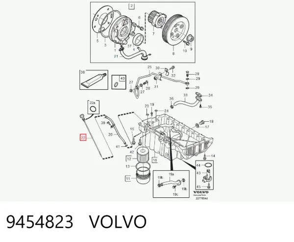 Sonda (indicador) do nível de óleo no motor 9454823 Volvo