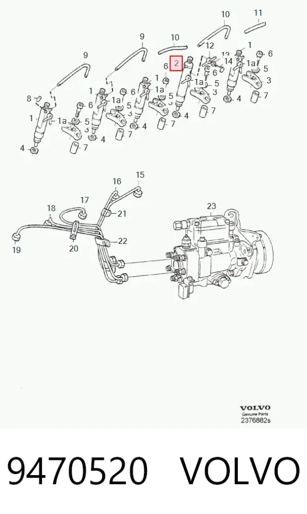 Injetor de injeção de combustível 9470520 Volvo