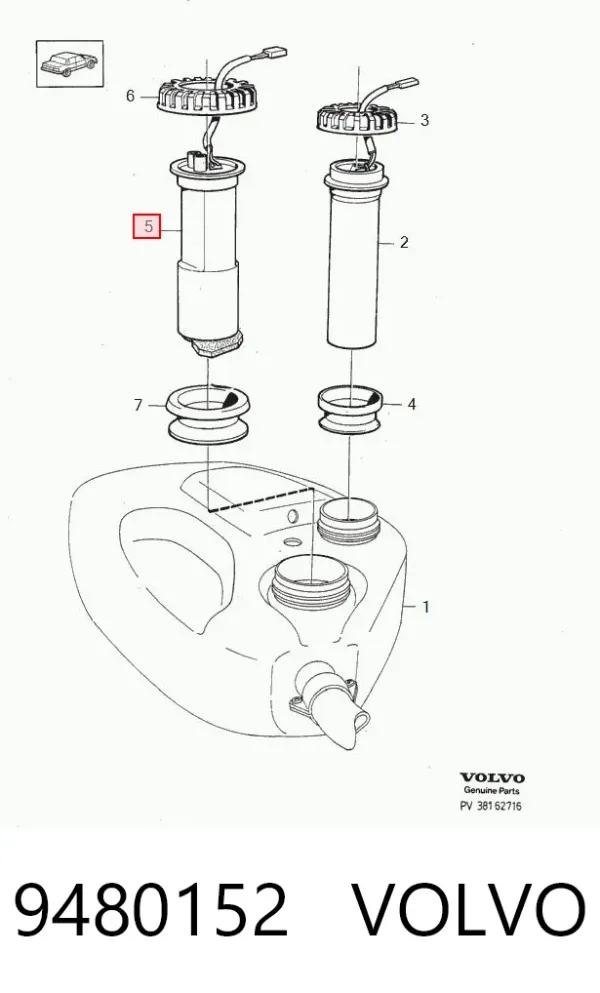 Elemento de turbina da bomba de combustível 9480152 Volvo