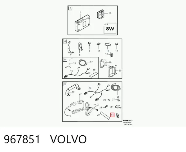 Dispositivo de segurança 967851 Volvo