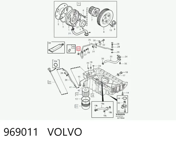 Vedante de bomba de água 969011 Volvo