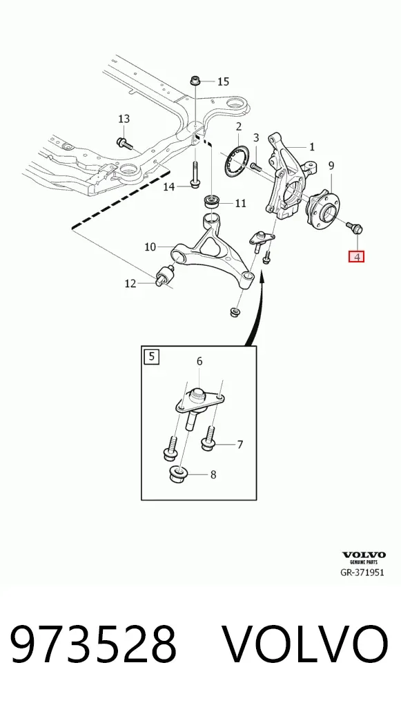 Parafuso de cubo 973528 Volvo