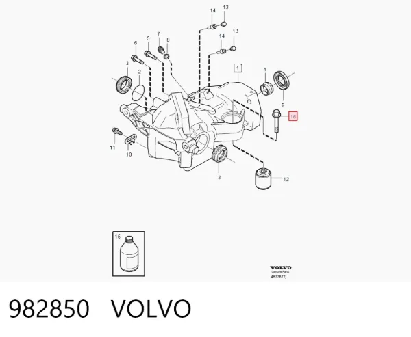 Parafuso de fixação de estabilizador traseiro 982850 Volvo