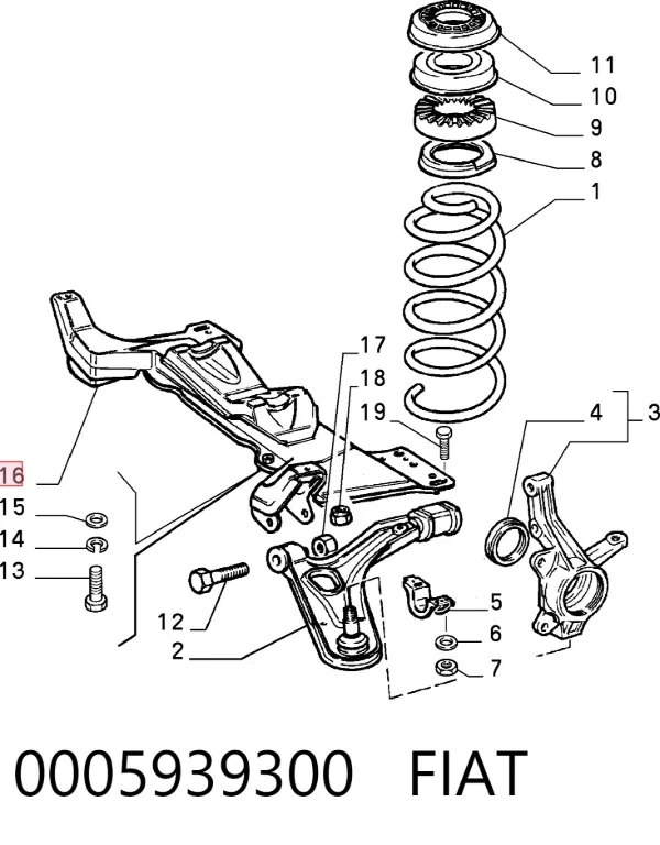 Viga de suspensão dianteira (plataforma veicular) Fiat Uno 146A