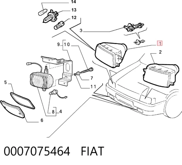 Luz direita Fiat Fiorino 146 Uno