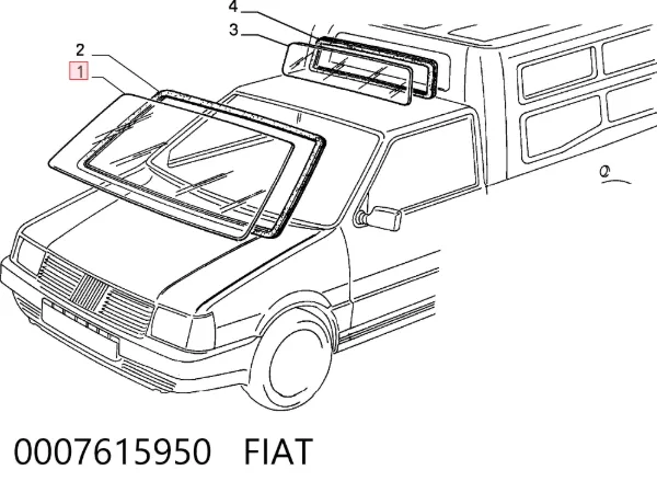 Pára-brisas 0007615950 Fiat/Alfa/Lancia