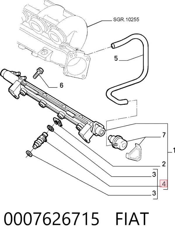 Injetor de injeção de combustível 0007626715 Fiat/Alfa/Lancia