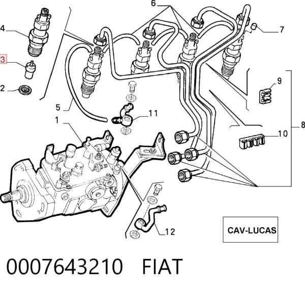 Pulverizador de diesel do injetor 0007643210 Fiat/Alfa/Lancia