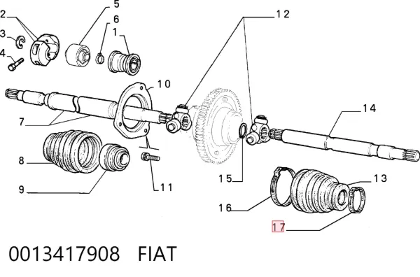 Braçadeira de fixação da cremalheira da direção 0013417908 Fiat/Alfa/Lancia
