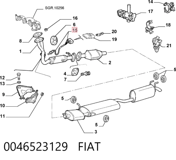 Sonda lambda, sensor de oxigênio 0046523129 Fiat/Alfa/Lancia