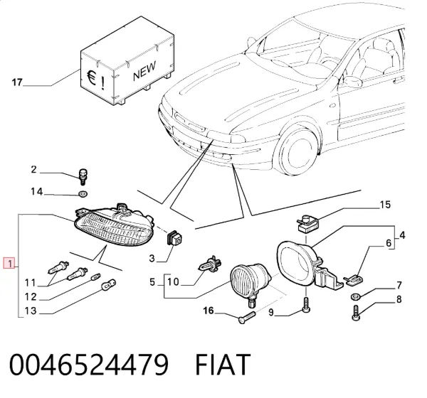 Luz direita 0046524479 Fiat/Alfa/Lancia