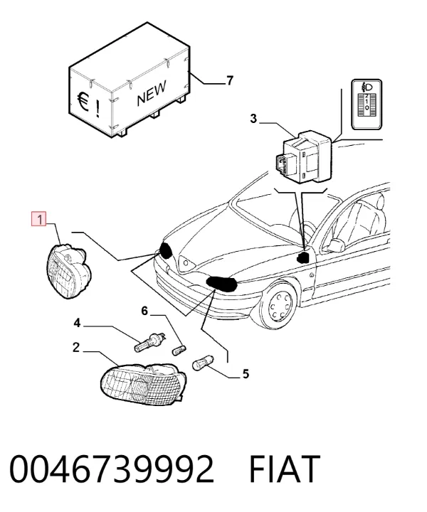 Luz direita 0046739992 Fiat/Alfa/Lancia
